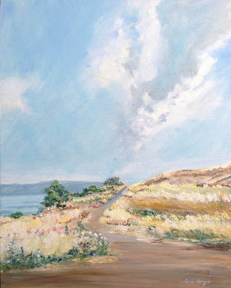 A Glimpse of Galilee, Oil on Canvas Board, by Sara Joseph
