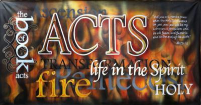 Airbrushed church banner