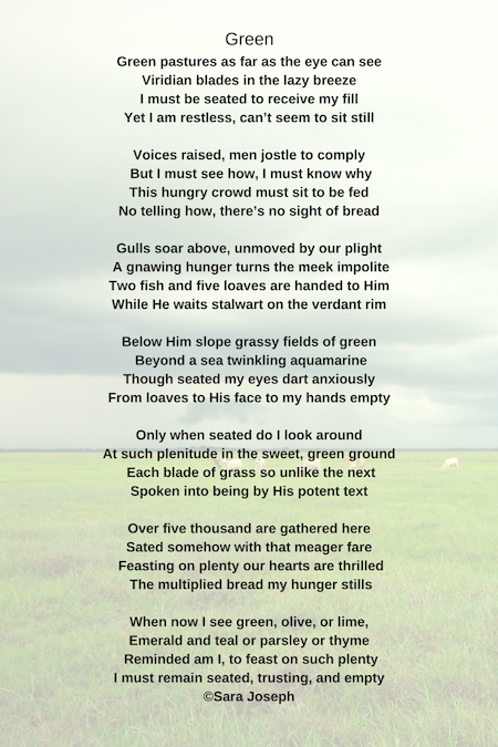 Green, Poem by Sara Joseph