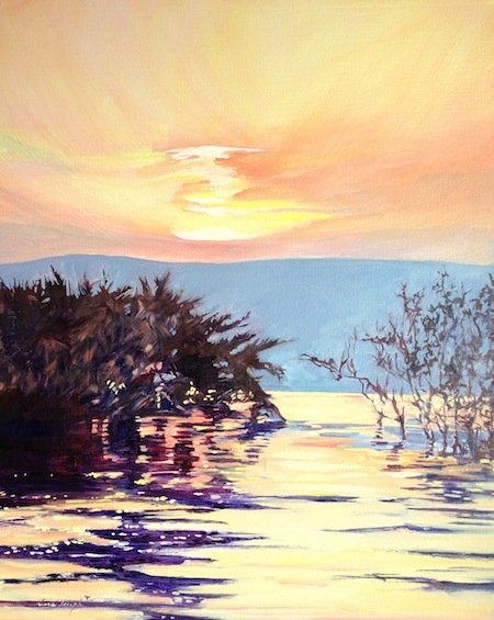 Sunrise over the Galilee, Oil, Sara Joseph