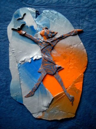 Freed, Polymer Clay relief sculpture, Sara Joseph