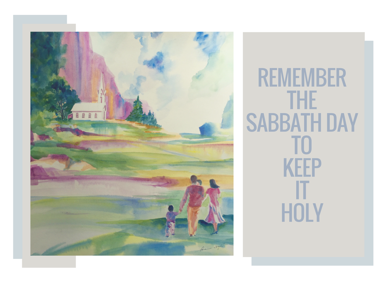 The Fourth Commandment, Watercolor, Sara Joseph