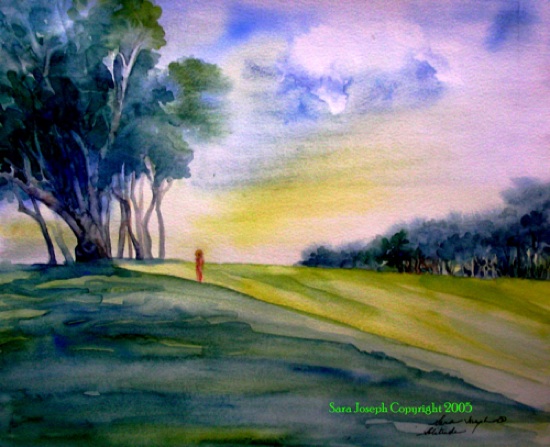 Solitude, Watercolor, Sara Joseph