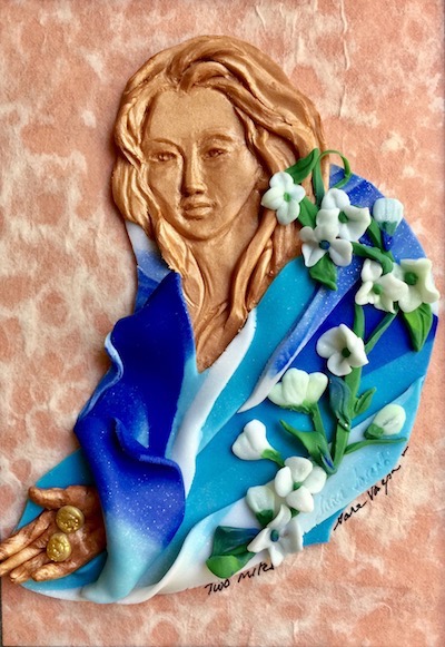 The Widow's Mites, Polymer Clay Relief Sculpture, Sara Joseph